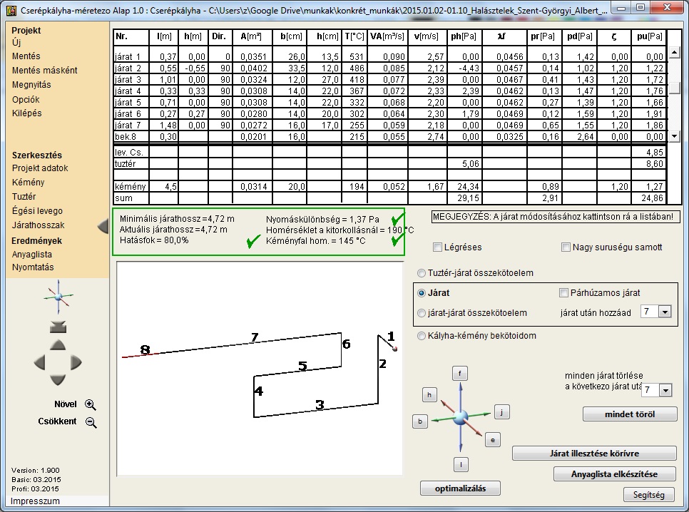 cserépkályha áramlástechnikai optimalizálása